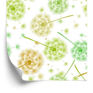 Behang Groen-Gele Paardebloemen