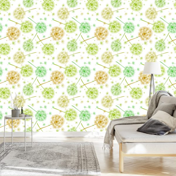 Behang Groen-Gele Paardebloemen - Afbeelding 3