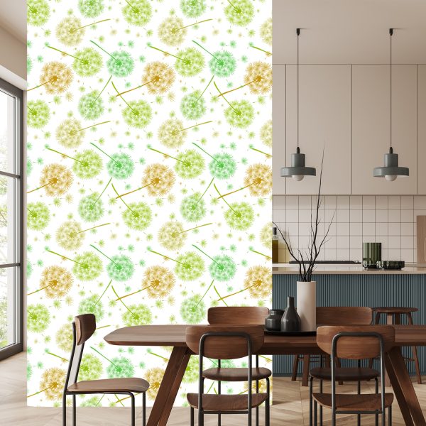 Behang Groen-Gele Paardebloemen - Afbeelding 4