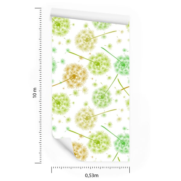 Behang Groen-Gele Paardebloemen - Afbeelding 8
