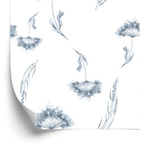 Behang Wilde Bloemen Geschilderd Met Waterverf
