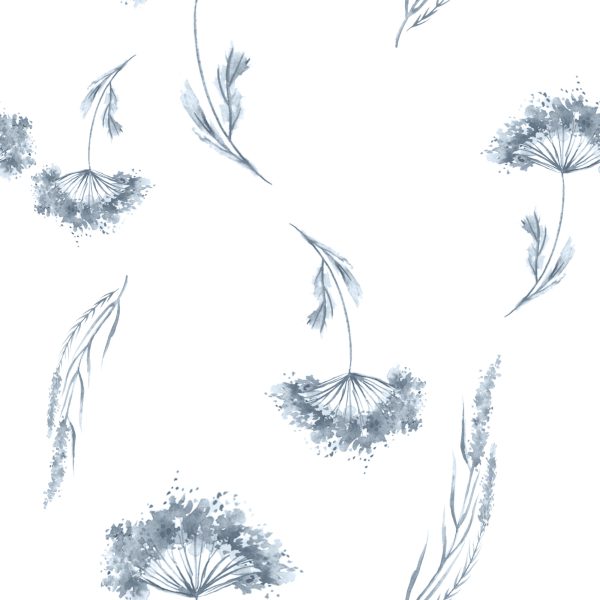 Behang Wilde Bloemen Geschilderd Met Waterverf - Afbeelding 2