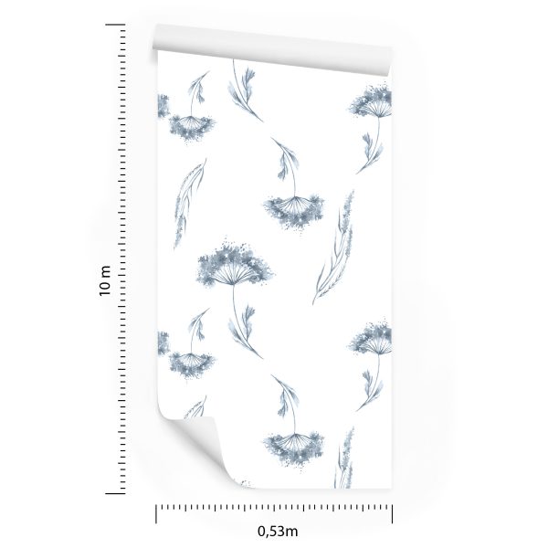 Behang Wilde Bloemen Geschilderd Met Waterverf - Afbeelding 8