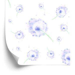 Behang Paarse Paardebloemen