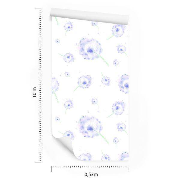 Behang Paarse Paardebloemen - Afbeelding 8
