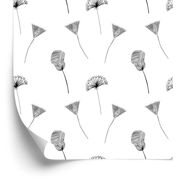 Behang Abstracte Bloemen En Paardebloemen