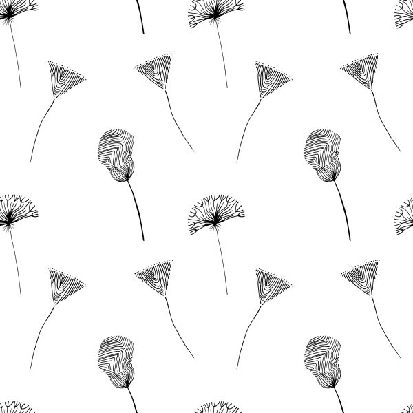 Behang Abstracte Bloemen En Paardebloemen - Afbeelding 2