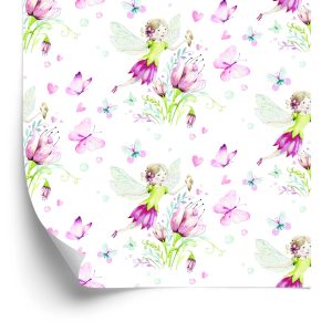 Behang Feeën Tussen Bloemen