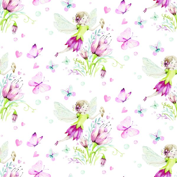 Behang Feeën Tussen Bloemen - Afbeelding 2