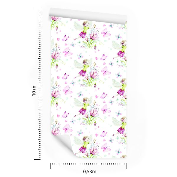 Behang Feeën Tussen Bloemen - Afbeelding 8