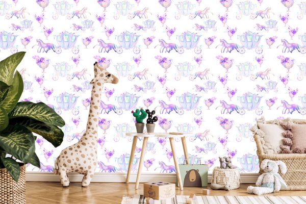 Behang Paarden Met Koetsen - Afbeelding 5