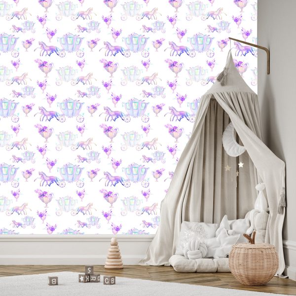 Behang Paarden Met Koetsen - Afbeelding 3