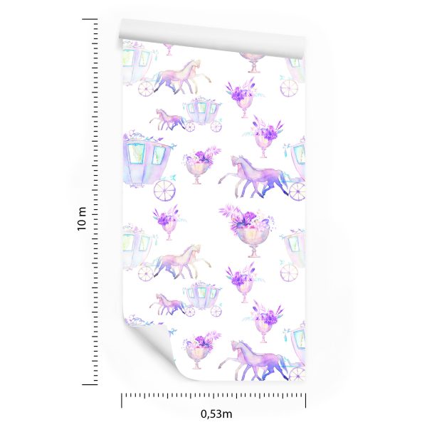 Behang Paarden Met Koetsen - Afbeelding 8