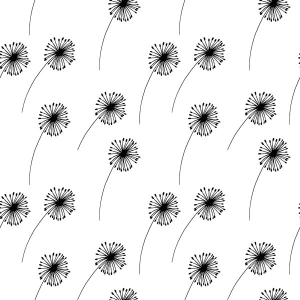 Behang Minimalistisch Getekende Paardebloemen - Afbeelding 2