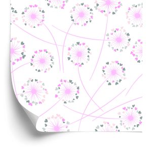 Behang Paardebloemen Met Hartjes
