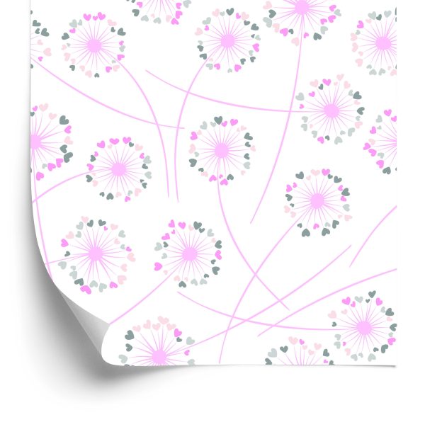 Behang Paardebloemen Met Hartjes