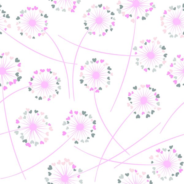 Behang Paardebloemen Met Hartjes - Afbeelding 2