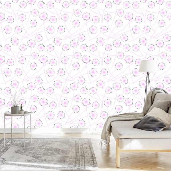 Behang Paardebloemen Met Hartjes - Afbeelding 3
