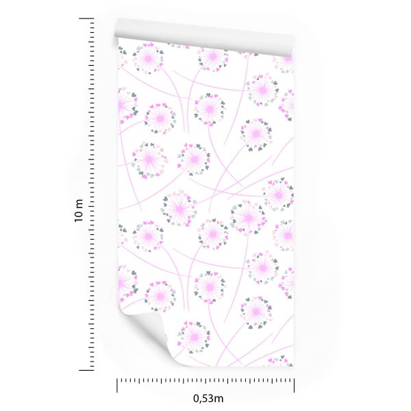 Behang Paardebloemen Met Hartjes - Afbeelding 8