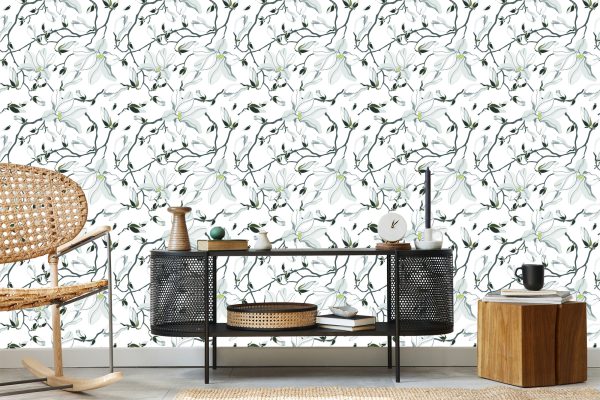 Behang Witte Magnolia's - Afbeelding 5