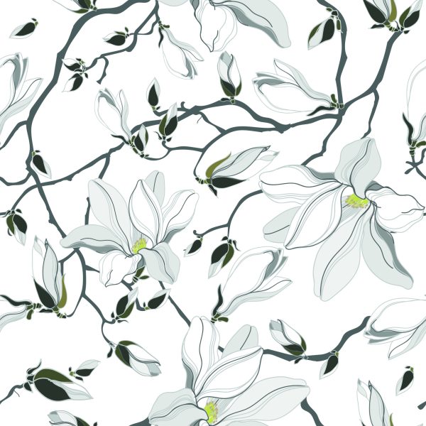 Behang Witte Magnolia's - Afbeelding 2