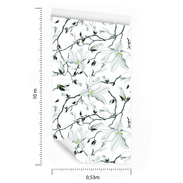 Behang Witte Magnolia's - Afbeelding 8