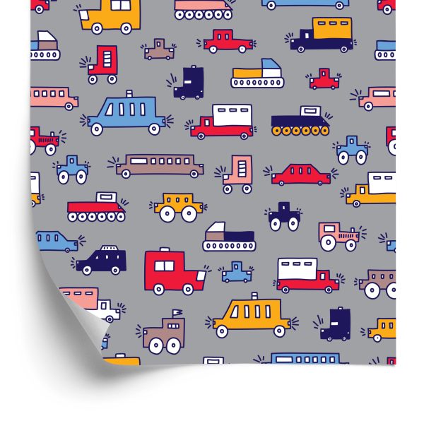 Behang Voor Kinderen - Kleurrijke Auto's