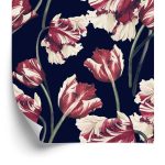Behang Rode En Witte Tulpen