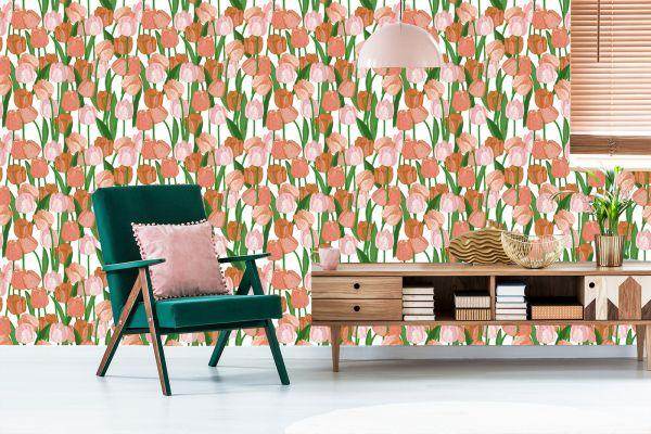 Behang Lentetulpen In Vintage Stijl - Afbeelding 6