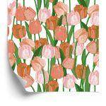 Behang Lentetulpen In Vintage Stijl