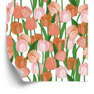 Behang Lentetulpen In Vintage Stijl