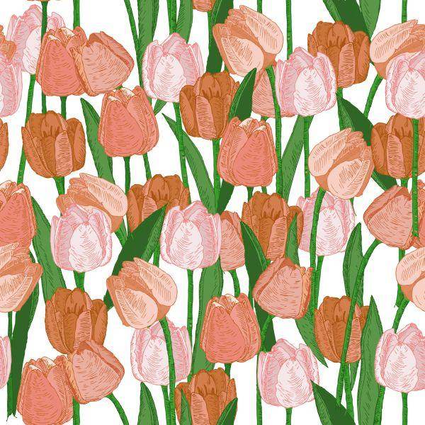 Behang Lentetulpen In Vintage Stijl - Afbeelding 2