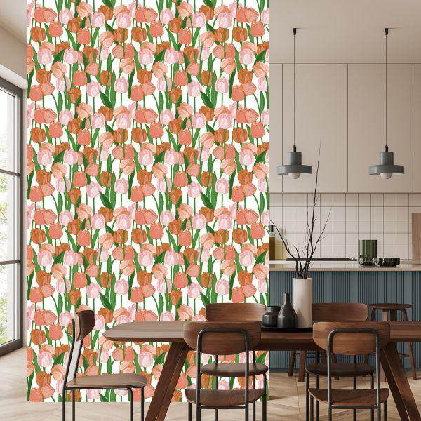 Behang Lentetulpen In Vintage Stijl - Afbeelding 4
