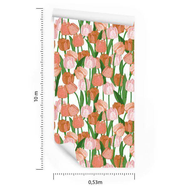 Behang Lentetulpen In Vintage Stijl - Afbeelding 8