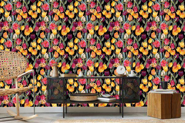 Behang Kleurrijke Tulpen - Afbeelding 5