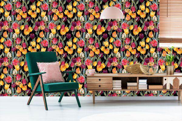 Behang Kleurrijke Tulpen - Afbeelding 6