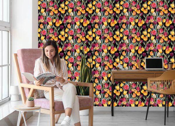 Behang Kleurrijke Tulpen - Afbeelding 7