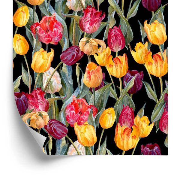 Behang Kleurrijke Tulpen