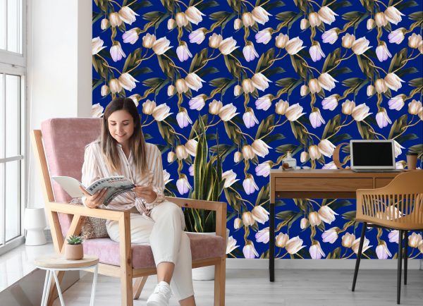 Behang Geschilderde Lentetulpen - Afbeelding 7