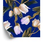 Behang Geschilderde Lentetulpen