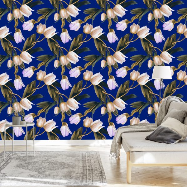Behang Geschilderde Lentetulpen - Afbeelding 3