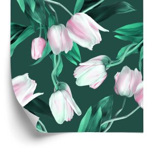 Behang Geschilderd Tulpenboeket