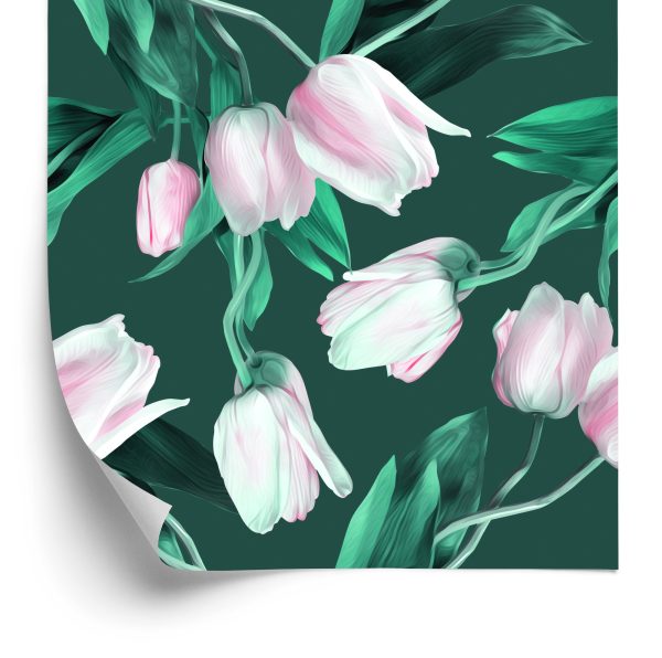 Behang Geschilderd Tulpenboeket