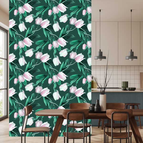 Behang Geschilderd Tulpenboeket - Afbeelding 4