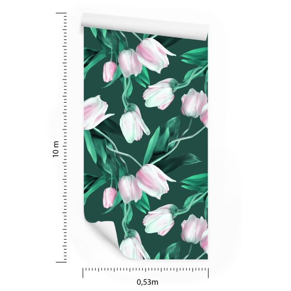 Behang Geschilderd Tulpenboeket - Afbeelding 8