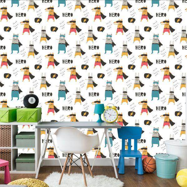 Behang Dieren Superhelden - Afbeelding 4