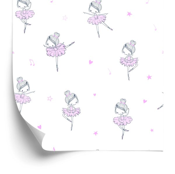 Behang Voor Meisjes, Ballerina's, Hartjes, Sterren