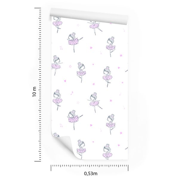 Behang Voor Meisjes, Ballerina's, Hartjes, Sterren - Afbeelding 8