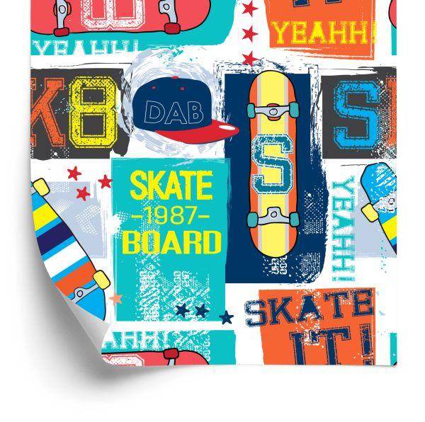 Behang Skateboards En Inscripties
