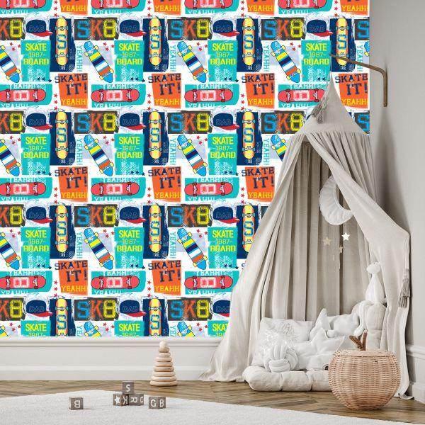Behang Skateboards En Inscripties - Afbeelding 3